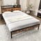 Costway Twin/Full/Queen Bed Frame with Storage Headboard Charging Station 18W USB C Port Rustic Brown